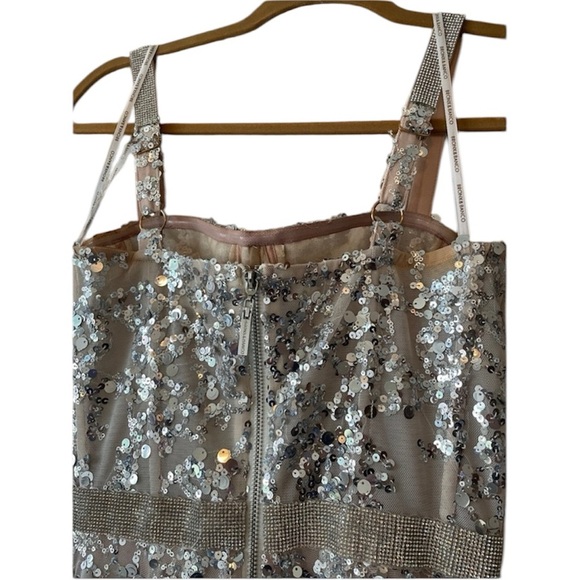 Bronx and Banco Midnight Maxi Gown Sequined Silver White Wedding Formal Size XS - Picture 7 of 13